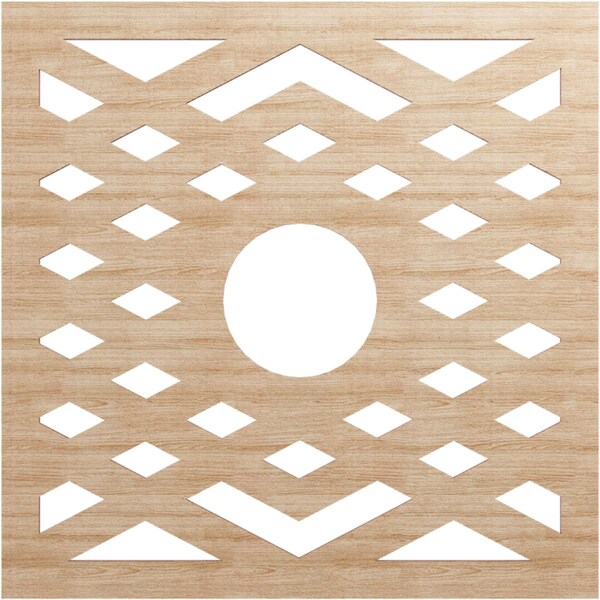 Ekena Millwork Chevron Wood Fretwork Pierced Ceiling Medallion, Alder, 24"OD x 6 1/4"ID x 1/4"T CMWP24X24X0250CHAL - main